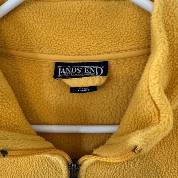 Lands’ End Aircore 200 Yellow Poly Fleece Full Front Zip Jacket- size LP (14/16) - Picture 3 of 6